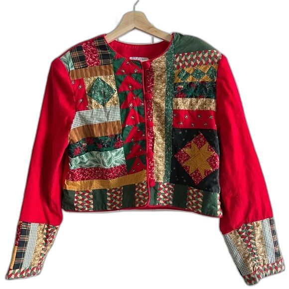 Vintage Calico Collectibles patchwork Christmas jacket - Picture 1 of 11